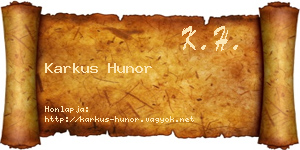 Karkus Hunor névjegykártya
